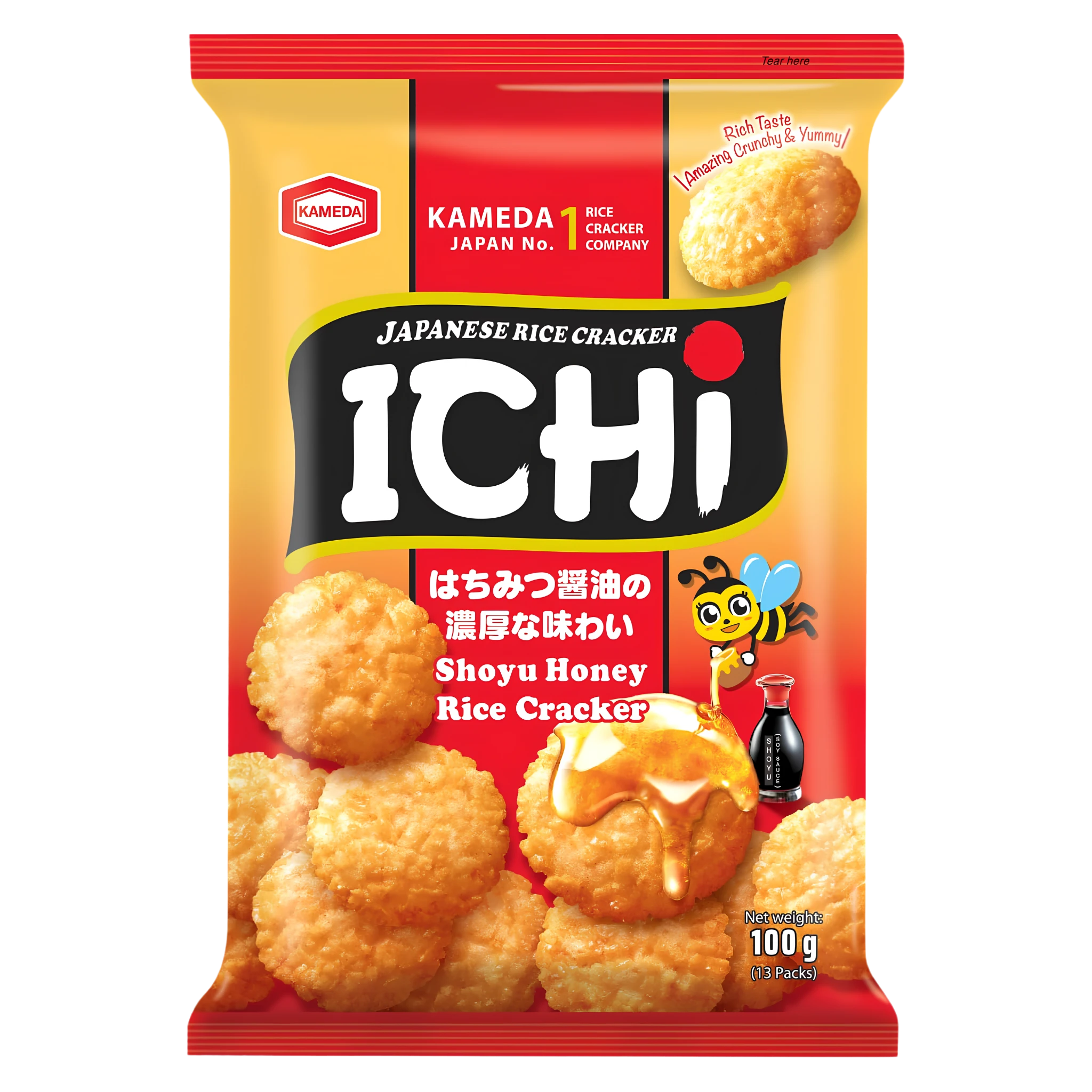 Kameda ICHI Shoyu Honey Rice Crackers 100g