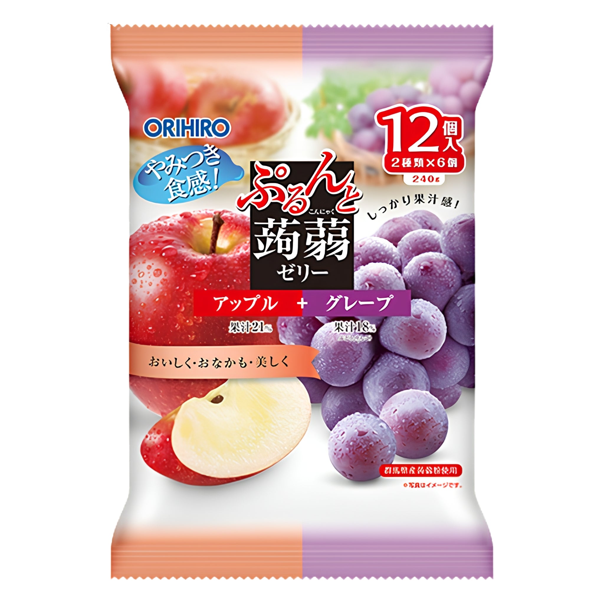 Orihiro Purunto Konnyaku Jelly Apple + Grape 240g