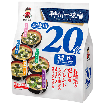 Shinsyu-Ichi Instant Miso Soup Assorted (Reduced Salt) 20 Pack