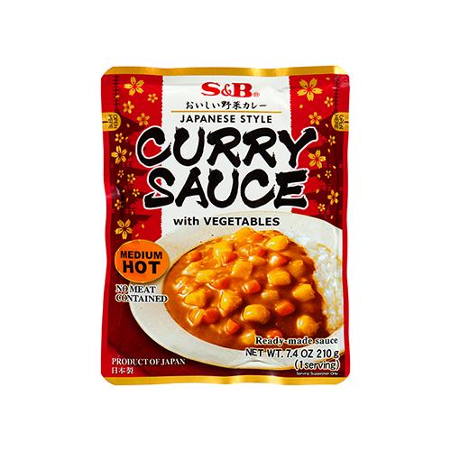 S&B Pre-Cooked Curry Sauce with Vegetables Medium Hot 210g
