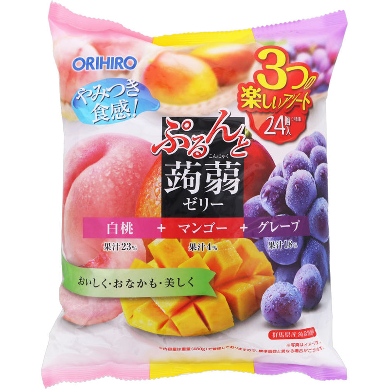 “Orihiro” Konjac Jelly Peach+Mango+Grape 480g
