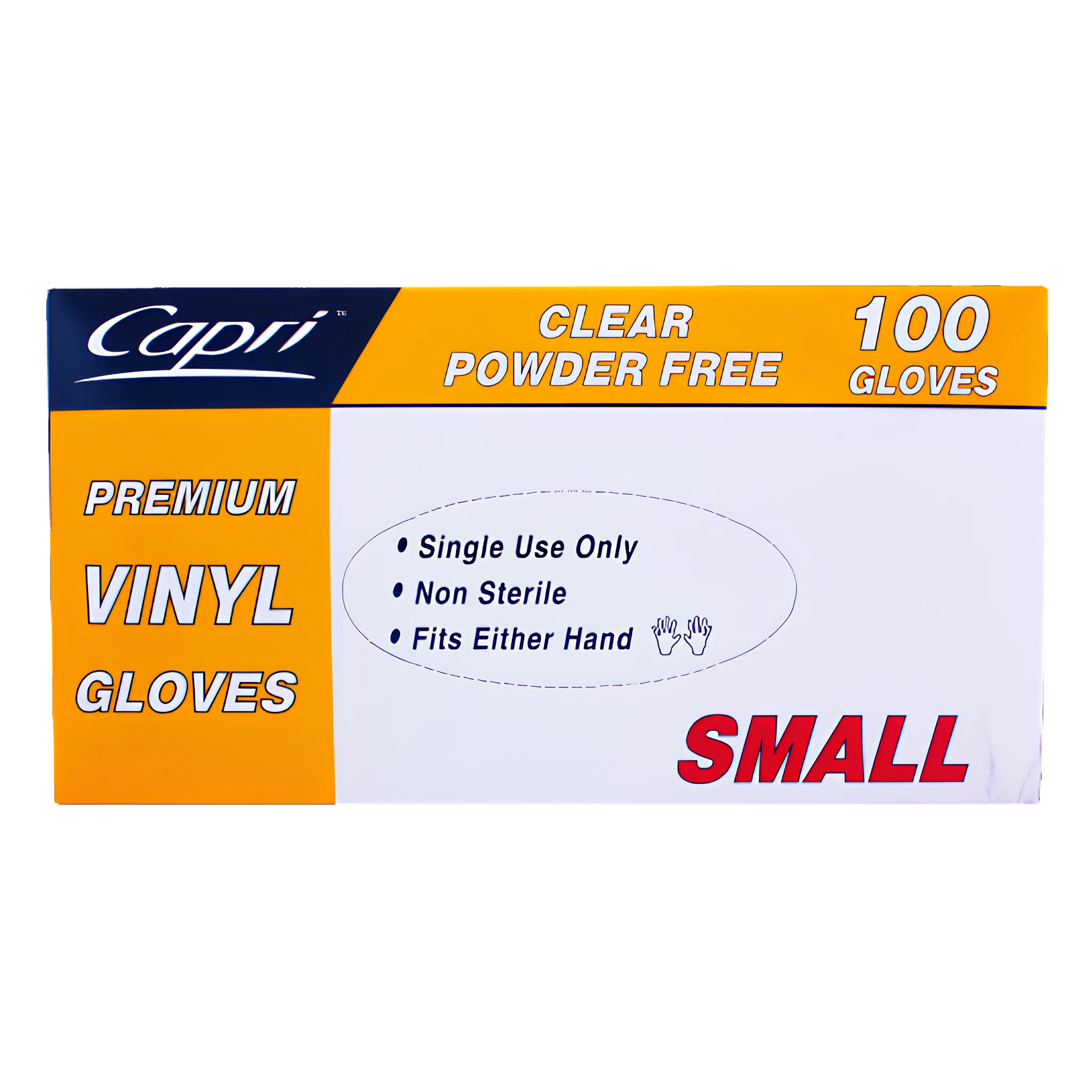 Capri Vinyl Gloves Powder Free Small 100 Pack