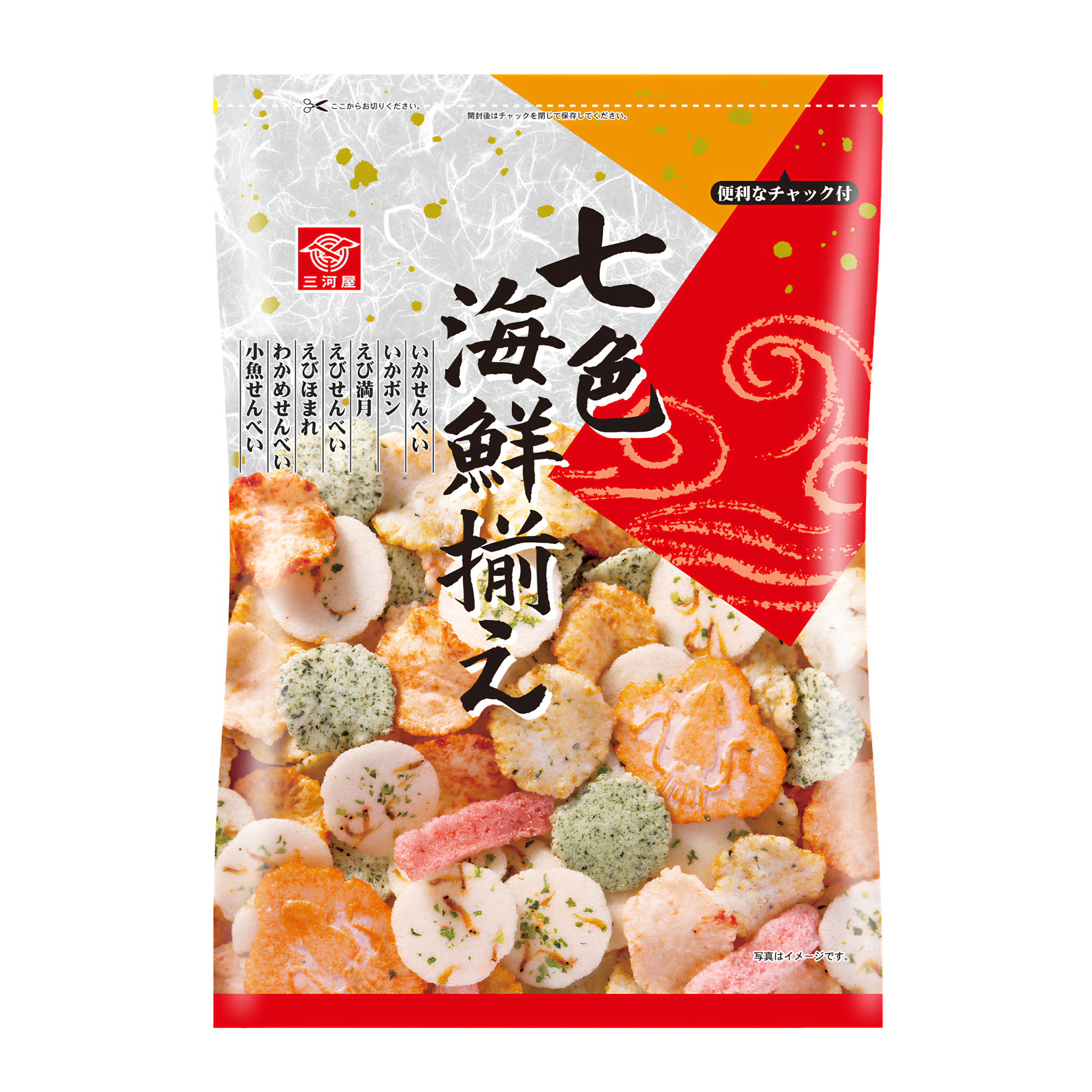 Mikawaya Seika Nana Shoku Kaisen Zoroe Prawn Rice Crackers 125g