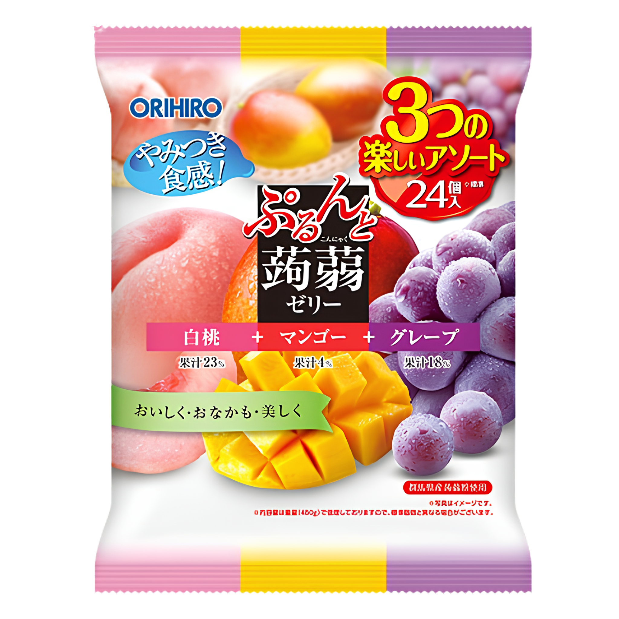 “Orihiro” Konjac Jelly Peach, Mango, Grape 480g