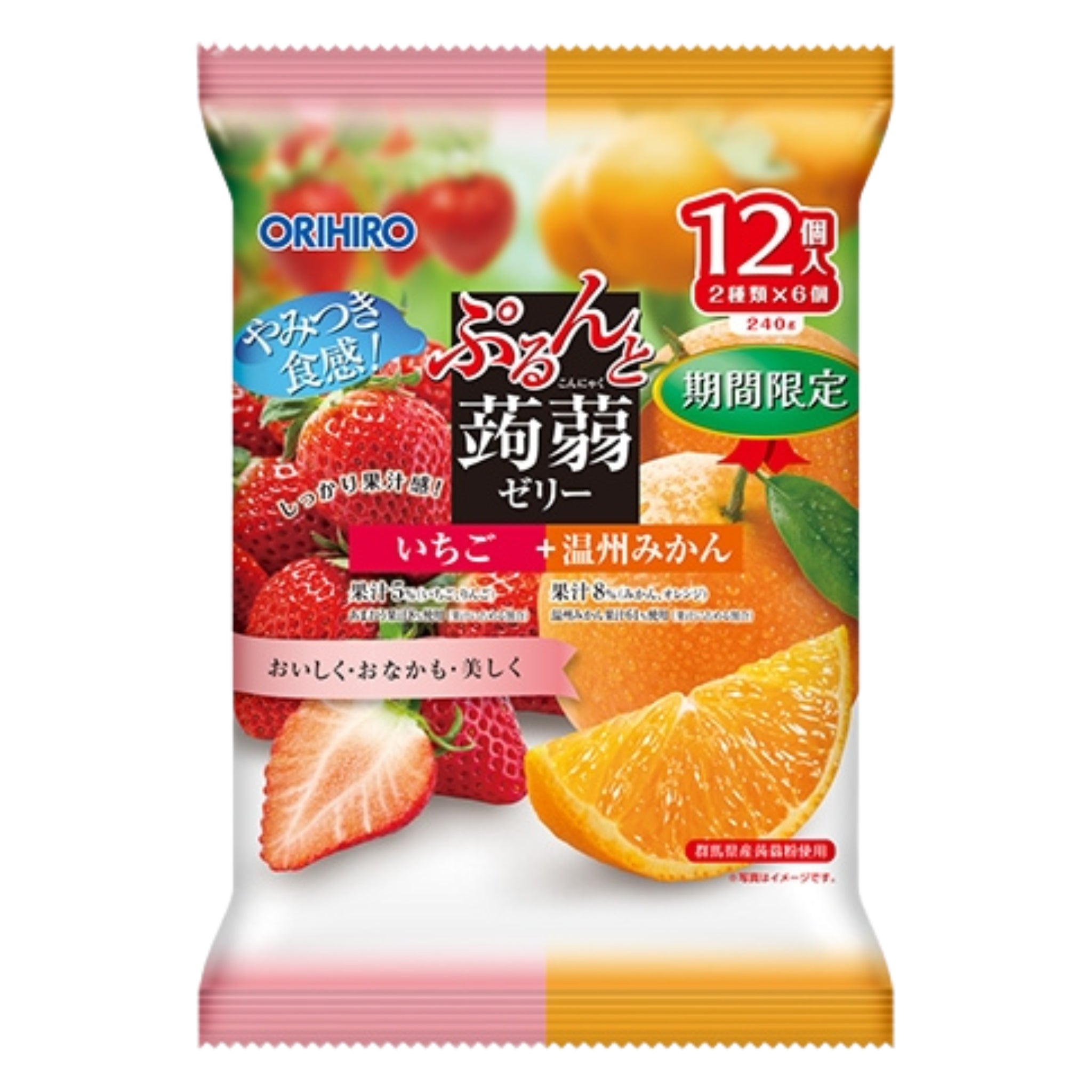 Orihiro Purunto Konnyaku Jelly Strawberry + Mandarin 240g