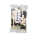 Packaged “Minami” Misoshiru no Gu miso soup ingredients including yuba, nori, and grilled gluten visible through the clear plastic packaging.