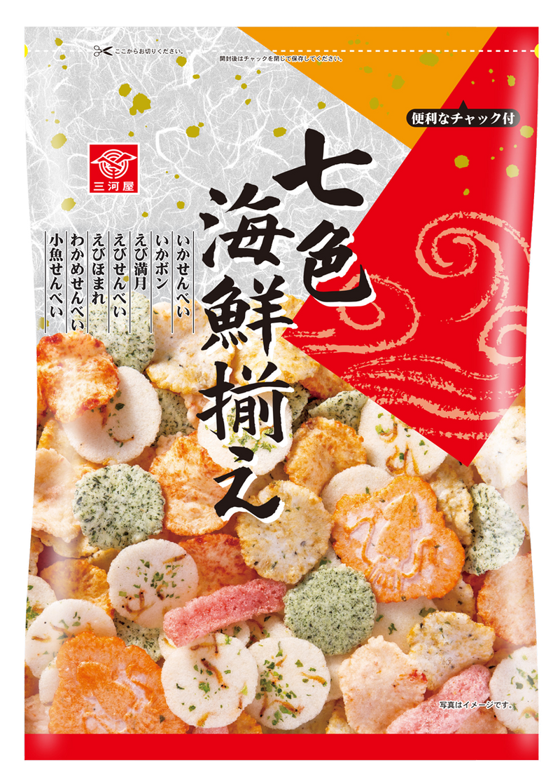 [BBD:21.Apr.2024]“Mikawaya Seika” Nana Shoku Kaisen Zoroe - Prawn Rice Cracker 125g