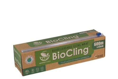 "EnviroChoice" Biodegradable BioCling wrap Zip Dispenser 33CM X 600M