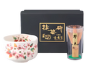 "Seian" Cherry Blossoms with Powdered Finish Tea Bowl and Tea Whisk Set