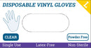 Jun Disposable Vinyl Gloves (Large, Powder-Free) 100pcs