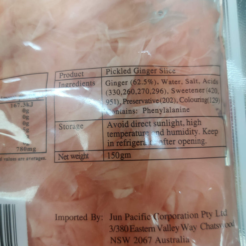 Jun Pacific Gari Pink Pickled Ginger 150g