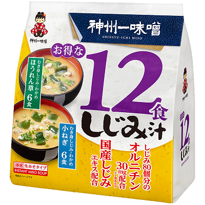 Shinshuichi Otokuna 12shoku Shijimijiru 199.8ml - Instant Miso Soup Freshwater Clam