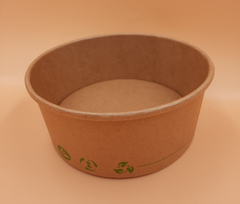 Salad Bowl Kraft Paper Body+Lid 50 Set 750ml