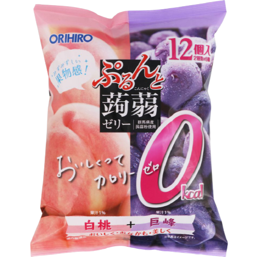 Orihiro Konnyaku Jelly Zero Kcal Peach + Grape 216g