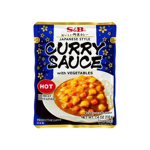 S&B Pre-Cooked Curry Sauce with Vegetables Hot 210g