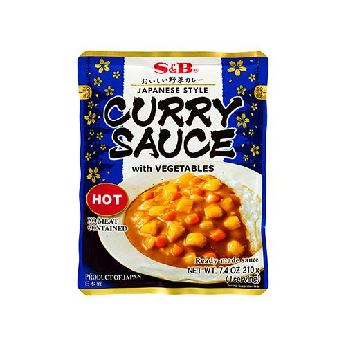 S&B Curry Sauce with Vegetables - Pre Cooked Curry Hot 210g
