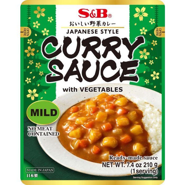 S&B Curry Sauce with Vegetables - Pre Cooked Curry Mild 210g